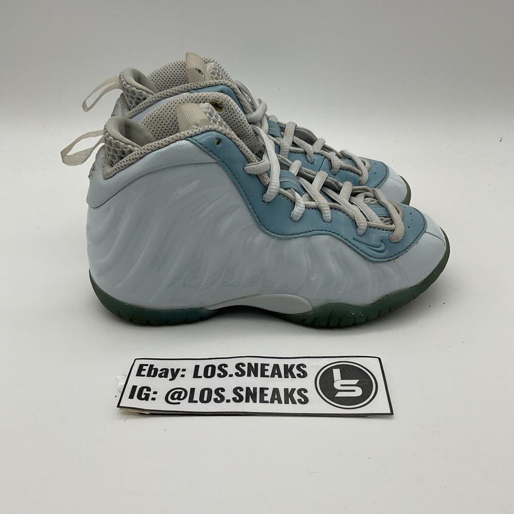 Nike Kids White & Light Blue Foamposite Sneakers - Picture 3 of 8
